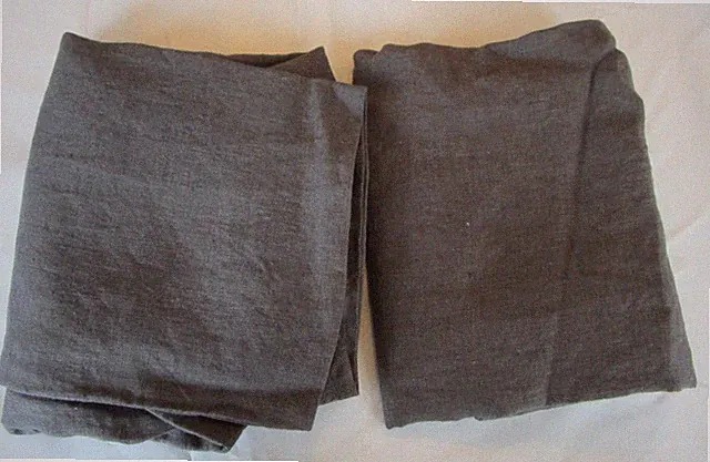 2 Pottery Barn Belgian Flax Linen Shams charcoal standard New wo tag