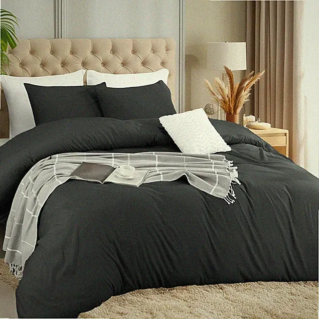 3 Pcs Duvet Cover Set Soft Quilt Cover Bedding Sets with Pillow Shams Twin King
