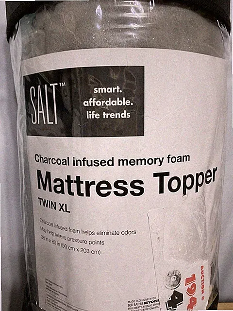 CHARCOAL MEMORY FOAM MATTRESS TOPPER TWIN XL