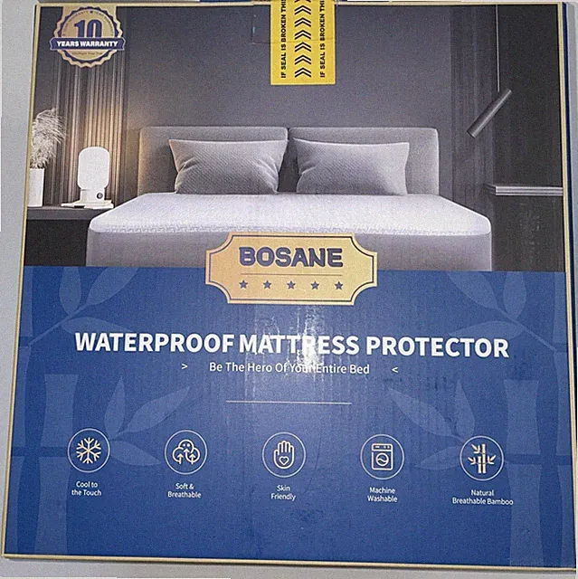 Cooling Bamboo 3D Air Fabric Mattress Cover 100% Waterproof Deep Fit Protector