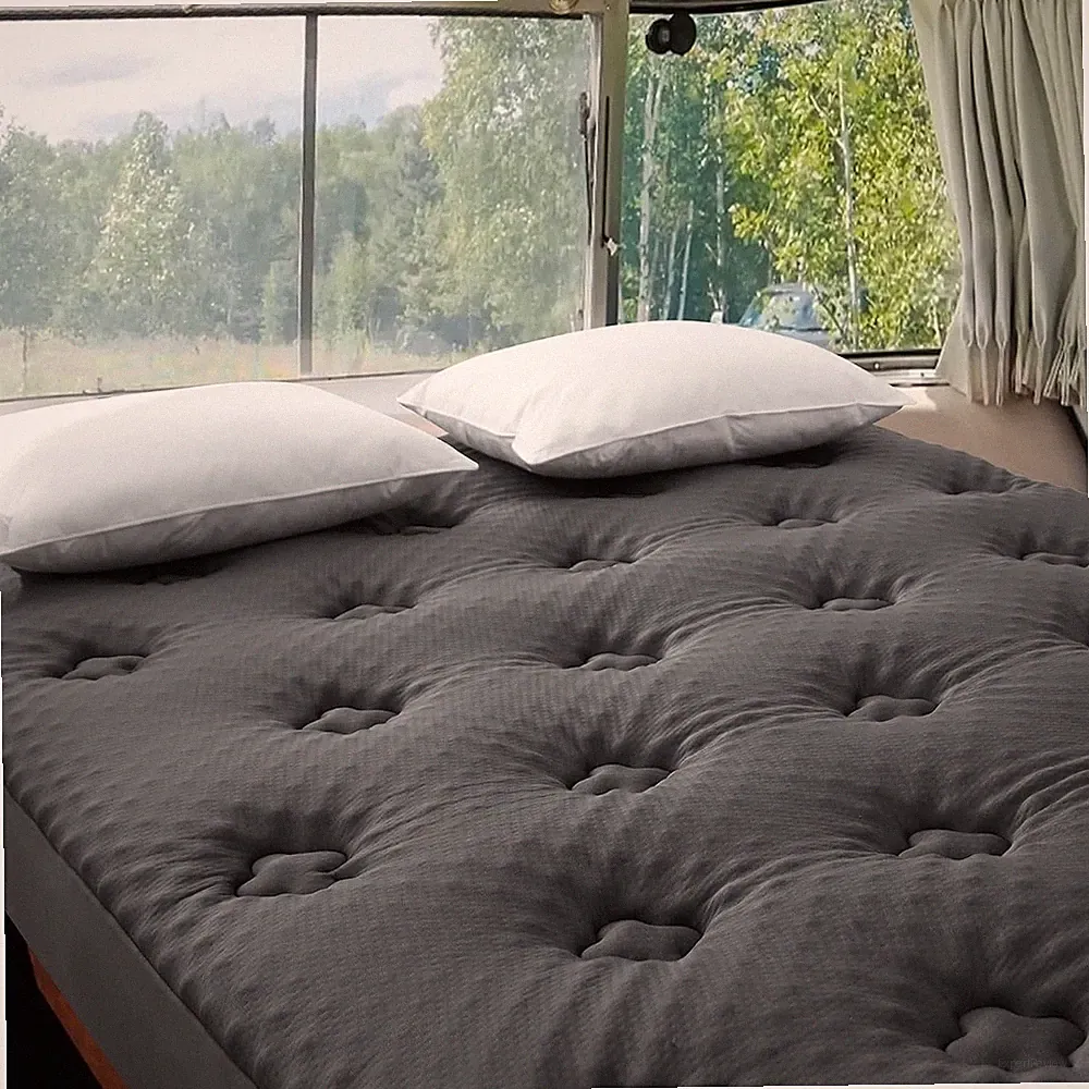 Foam Mattress Topper Short Queen, RV Camper Queen Mattress Pad with Deep