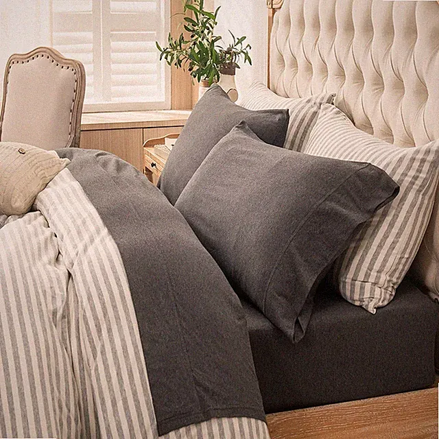 Jersey Knit 100% Soft T-Shirt Cotton Bed 4pc Sheet Set Queen King Twin PURE ERA