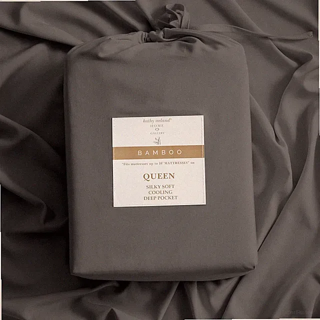 KATHY IRELAND BAMBOO COOLING 6 PIECE SHEET SET DEEP POCKETS - QUEEN - CHARCOAL