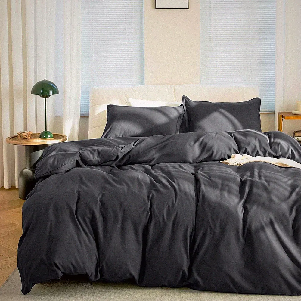 Luxurious Duvet Cover Sets Soft Textured Reversible Quilt Bedding Cover Set King