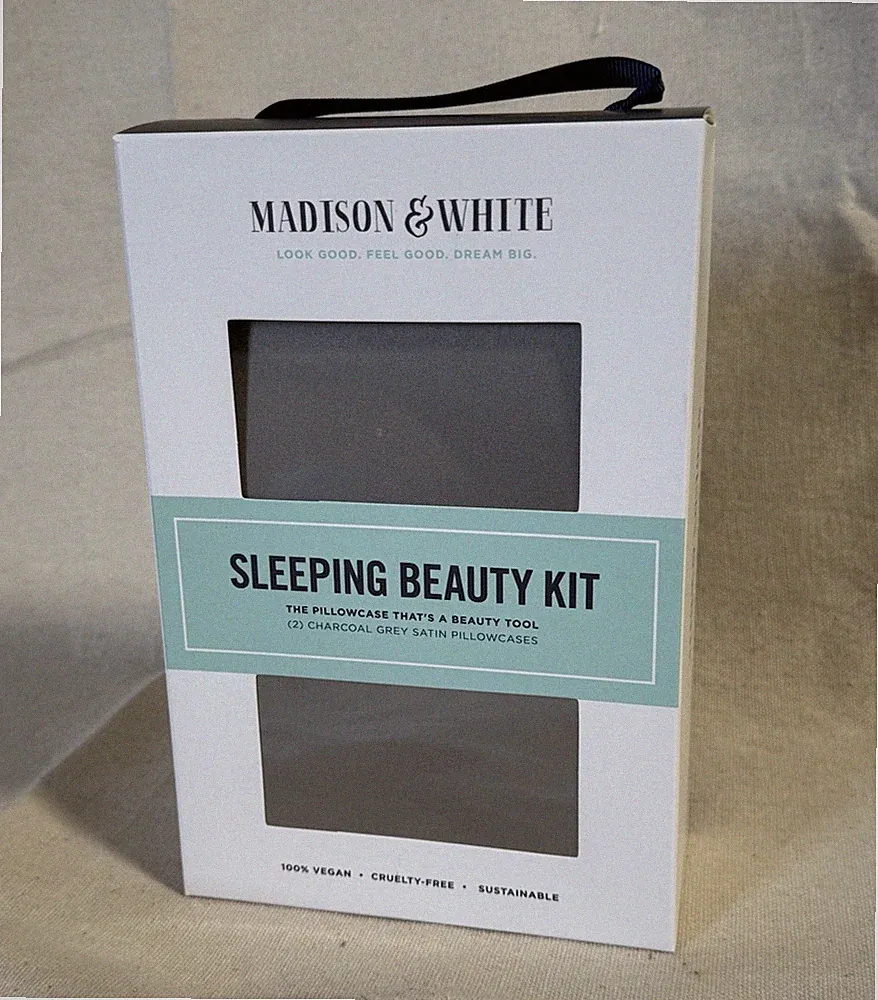 Madison & White Charcoal Grey Satin Pillowcases (2) Queen 20" x 30"