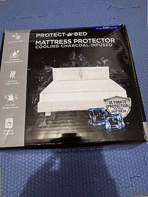 New Protect A Bed Cooling Charcoal Infused Mattress Protector King Size