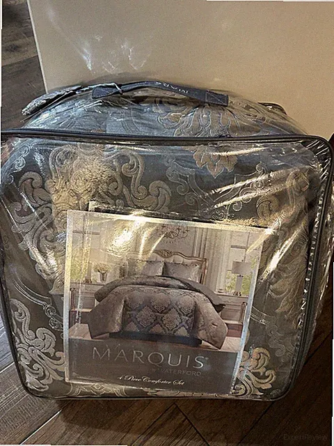 NIP Marquis By Waterford Millburn Charcoal Gray Jacquard King Comforter Set 4Pc