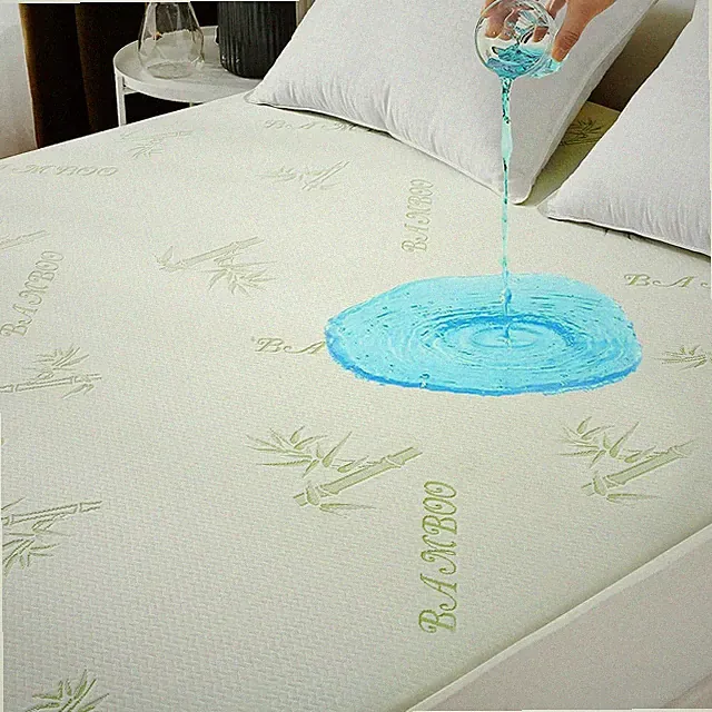 Queen Waterproof Mattress Protector - Cooling Bamboo Cover, Deep Pocket (8"-21")