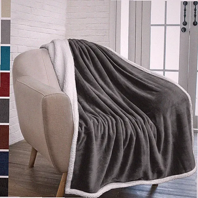 Sherpa Blanket Throw Soft Fleece Reversible Blanket Sofa Couch Bed Microfiber