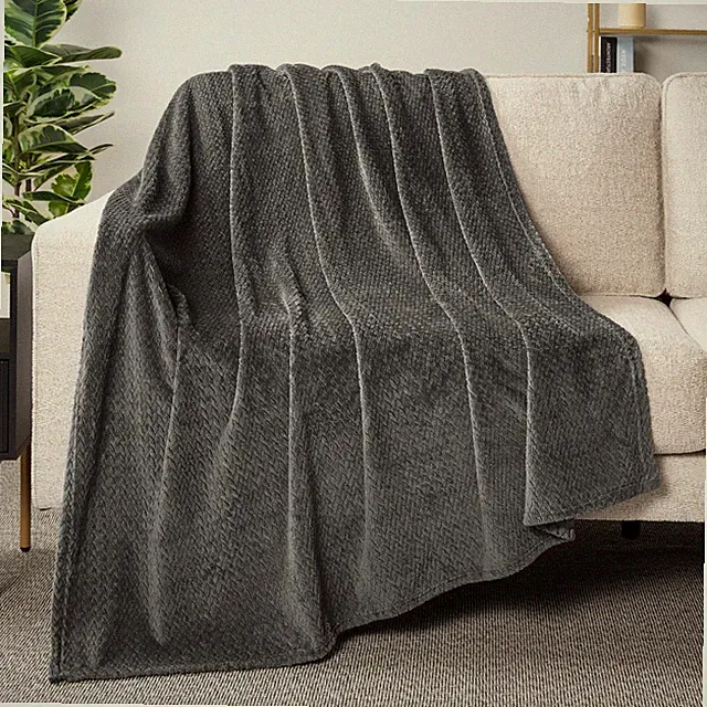 Soft Blanket Fleece Jacquard Pattern Lightweight Silk Throw Couch Sofa Bed Cozy