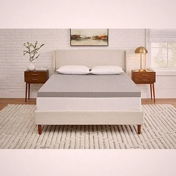 StyleWell 3" King Charcoal Mattress Topper Gel-Infused Cooling Memory Foam